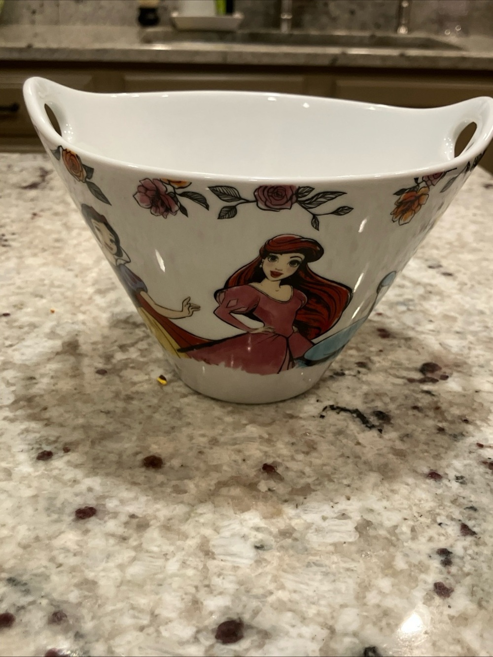 Disney Floral Princess Ceramic Accent Vase - Pink and Red Detail